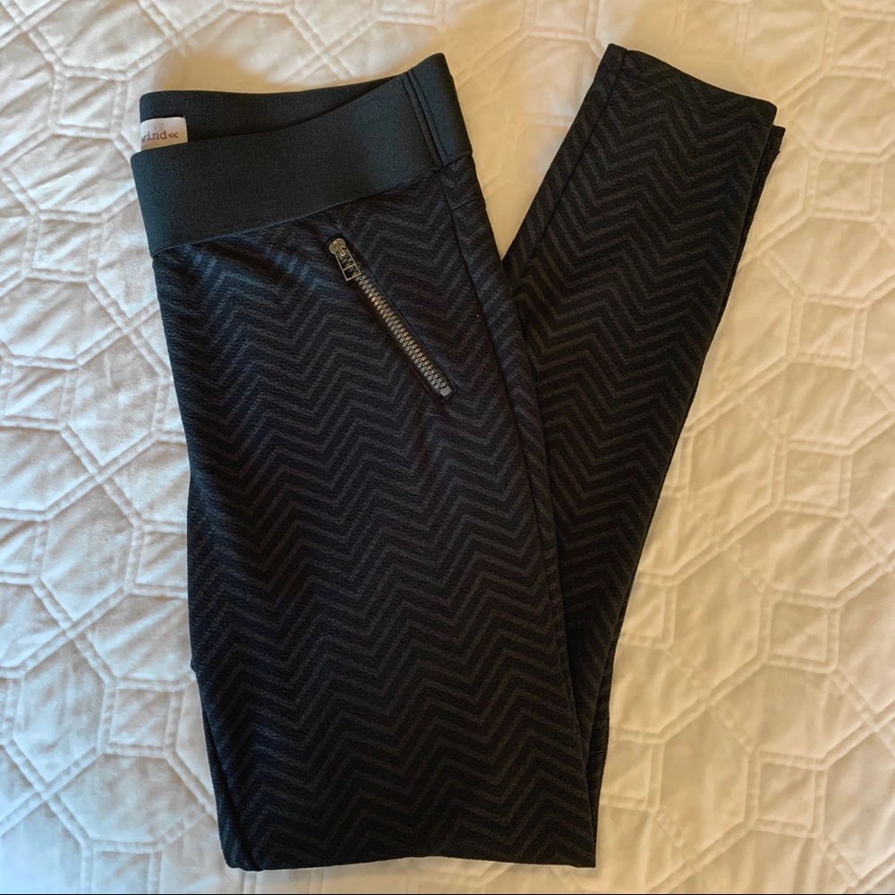 Black Chevron Dress Stretch Leggings